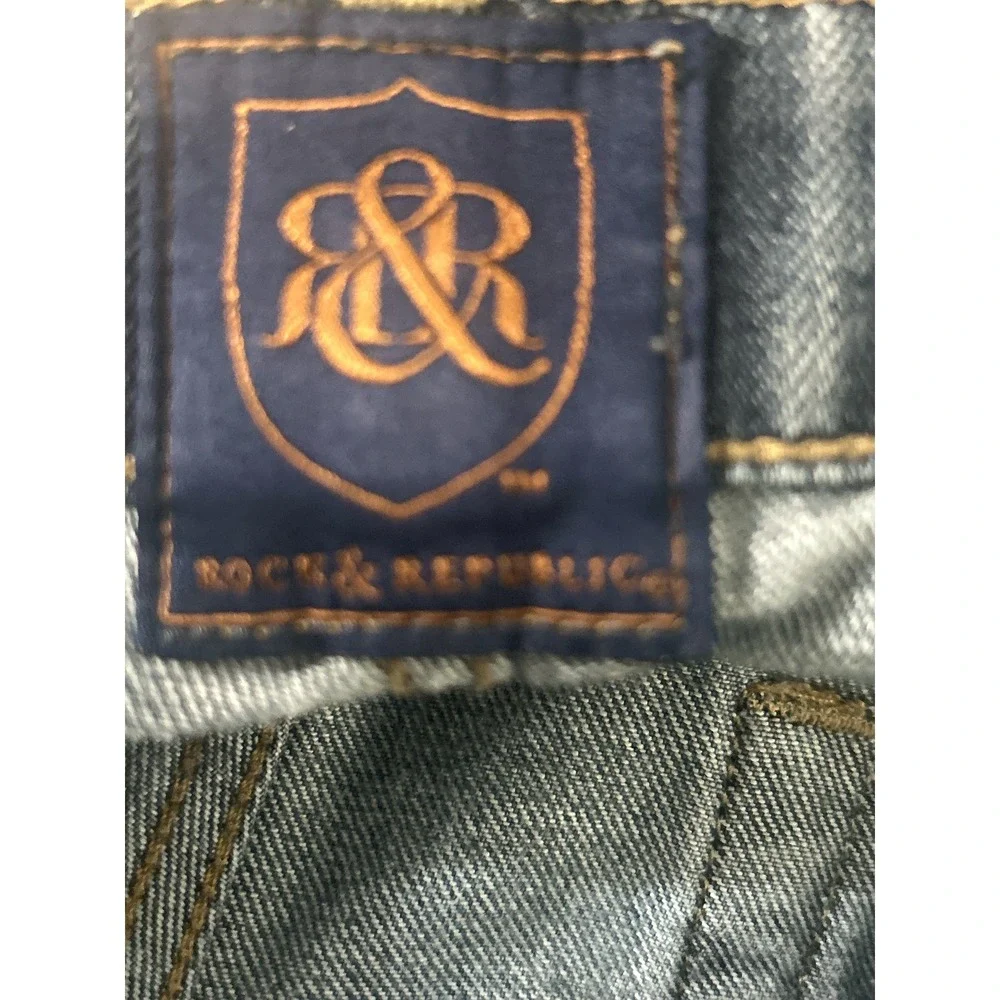 Rock & Republic Neil Mens Blue Straight Leg Jeans R510256 36x32       vv